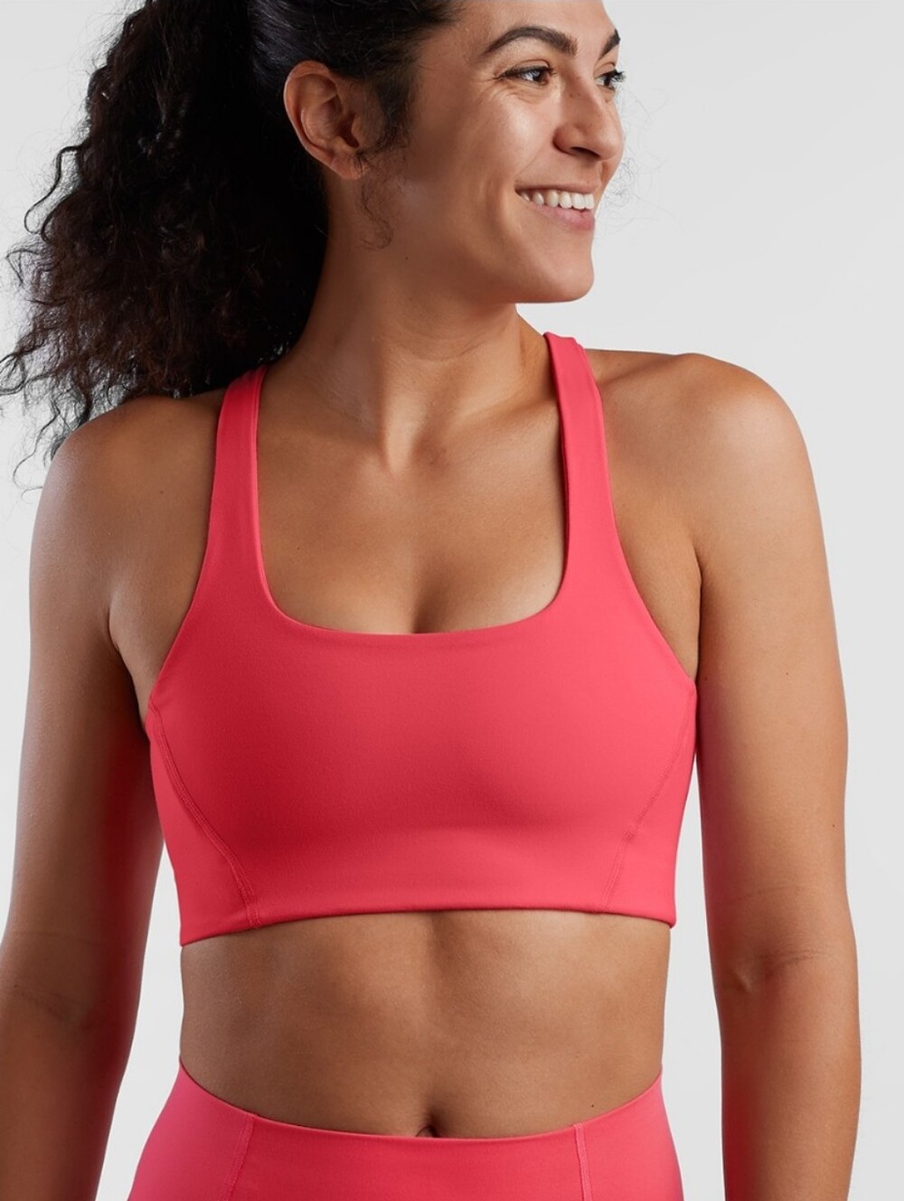 Free People Movement Never Better Square Neck Sports Bra - Coral
